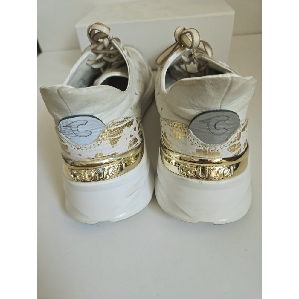 Courser Uno White Luxe Nubuck Leather Lace Up Sneakers Shoes Womens Size 10 40 - Picture 9 of 14